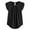 Black 1, variant on hotojiny Chiffon Shirt for Women Summer Round Neck Curved Hem Basic Pleated Tops Short Sleeve Loose Fit Work Office Blouses