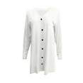 thumbnail image 3 of LowProfile Cardigan Sweaters for Women Plus Size Long Sleeve Casual Tops Solid Blouse Lightweight Winter Fall Open Front Jacket Coat White XXL, 3 of 5