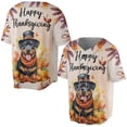 thumbnail image 3 of Happy Thanksgiving Rottweiler Welcome Thankful Fall Autumn Pumpkin All Over Print 3D Baseball Shirt Rottie Dog Lover Gifts Idea Softball Sport - 02021, 3 of 6