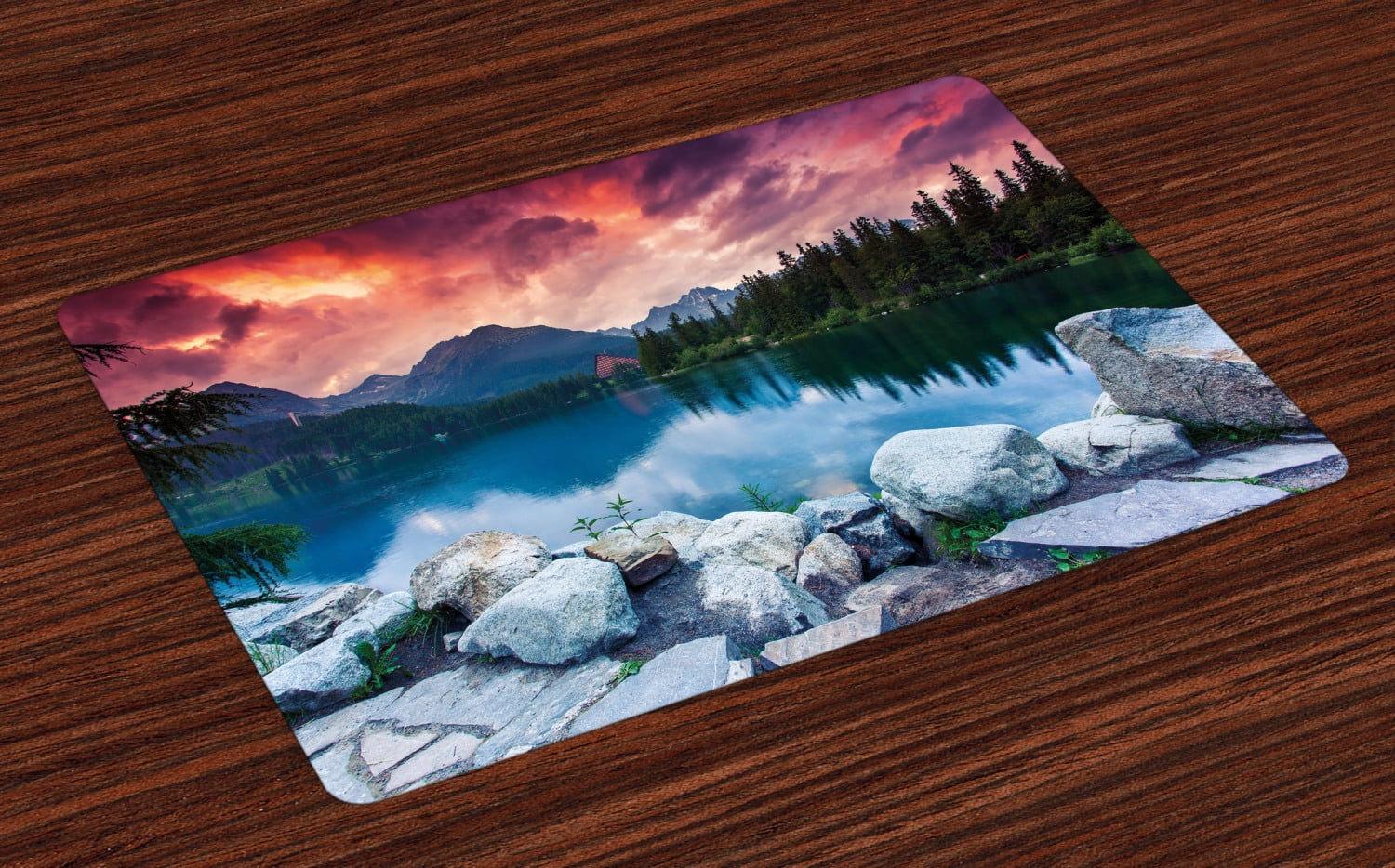 Outdoor Placemats Set of 4 Lake Forest Mountains National Park Slovakia