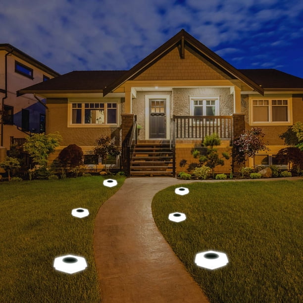 Lámpara de pie solar para jardín, patio, exterior, redonda, iluminación de carretera, luces de ambiente, lámpara montada