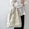 thumbnail image 4 of Ramo minimalista lindo bolsas de mano estética flor lona reutilizable bolsa de comestibles floral lona bolsa para mujeres niñas brillar Electrónica, 4 of 4