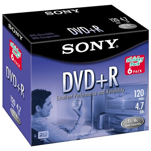 Sony DVD+R 6Pack With Jewel Case