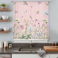 thumbnail image 5 of Flower Pink Sheer Curtains 72 Inches Long, Blue Pink Daisy Wildflower Floral Botanical Light Filering Curtains, Breathable Simi Curtain Privacy Drapes for Living Room Bedroom Window Treatment, 5 of 9