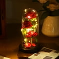 thumbnail image 3 of Mothers Day Gifts Party Artificial Flowers LED Rose Creative Valentine's Day Gift in Glass Glass Cover Simulation Rose Flower (Style 1), 3 of 7