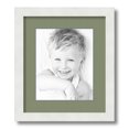thumbnail image 1 of ArtToFrames 12x14 Matted Picture Frame with 8x10 Single Mat Photo Opening Framed in 1.25 Satin White Frame and 2 Basil Mat (FWM-3966-12x14), 1 of 8