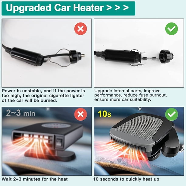 Dégivreur de pare-brise chauffant en céramique de voiture Portable 12V Dégivreur de pare-brise chauffant en céramique de voiture Portable 12V