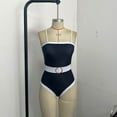 thumbnail image 2 of Lopeceal Women's Color Block Classic One Piece Swimsuit Tummy Control High Cut Bathing Suit, 2 of 7