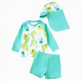 thumbnail image 1 of Gubotare Toddler Boy Rashguard Swimsuit Boys Rash Guard Swimsuits Set for Boys 2 Piece Short Sleeve Swim Shirts Quick Dry Bathing Suits with Trunks 3 6 Months,Mint Green, 1 of 8