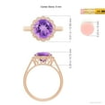 thumbnail image 6 of ANGARA Natural 2.45 ct Amethyst Scalloped Halo Ring in 14K Rose Gold for Women (Size-9mm) | February Birthstone, Birthday, Anniversary, Jewelry Gift for Women | Natural Amethyst Ring, 6 of 11