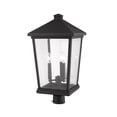 thumbnail image 4 of 3 Light Outdoor Post Mount Lantern In Transitional Style 12 Inches Wide By 23.5 Inches High Z-Lite 568Phxlr-Orb, 4 of 5