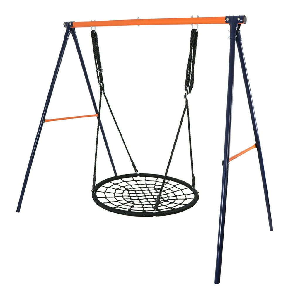 ZENSTYLE Outdoor Spider Swing Set 40" Tree Web Swing + 72" Steel