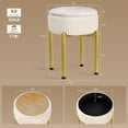 thumbnail image 2 of 18-Inch  Vanity Stool Chair with Storage, Vanity Bench with 4 Golden   & Anti-Slip Adjustable ,Round Storage Ottoman Stool with Removable Soft Padded Seat, Beige, 2 of 7