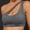 Gray, variant on Joau Women's One Shoulder Sports Bras Medium Support Padded Yoga Crop Tank Top Seamless Workout Exercise Sports Bra with Removable Cups