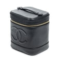 thumbnail image 2 of Pre-Owned Chanel Black CC Tall Vanity Case Handbag Caviar Leather, 2 of 10