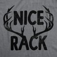 thumbnail image 2 of Mens Nice Rack T Shirt Funny Deer Hunter Antlers Joke Tee for Guys (Dark Heather Grey - RACK) - XXL, 2 of 3