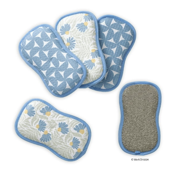 Blue Coneflower Multi-Purpose Scrub Sponges, Set of 4