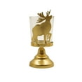 thumbnail image 3 of KOYPTL Christmas Vintage Candlestick for Wax Candles Trinkets,Gold Metal Glass Candle Holder Double-Sides Reindeer Ornaments for Fireplace Tabletop Centerpieces Christmas Winter Holiday Decoration, 3 of 6