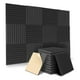 thumbnail image 1 of Paquete de 12 Paneles AcúSticos Autoadhesivos, Paneles de Espuma una Prueba de Sonido, Paneles de Pared Insonorizados de Alta Densidad para el Hogar (Negro), 1 of 5