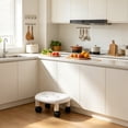 thumbnail image 7 of Sahpxhe Step Stool Rolling Low Stool with Caster Wheels,Padded Leather Seat Kitchen Step Stool,Mobile Creeper for Cleaning,Home,Garage White-A, 7 of 7
