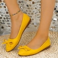 thumbnail image 6 of Hinvhai Women's Flat Shoes Comfortable Leather Pointed Toe Ballet Shoes Bow Slip on Driving Commuting Dress Shoes for Women Flats Yellow 9.5(43), 6 of 9