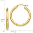 thumbnail image 4 of 14K Yellow Gold Earring Hoop Women'S 25 mm Polished 2.5Mm Tube Earrings, 4 of 4