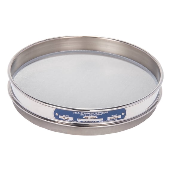 8in Sieve, All Stainless Steel, Half-Height, No.200 (Gilson Company, Inc.)