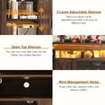 thumbnail image 3 of ChVans 70.8" Farmhouse Fireplace TV Stand for TVs up to 80" with 36" Electric Fireplace, 32" Tall Entertainment Center with Power Outlet/LED Lights, Media Console w/Sliding Barn Door for Living Room, 3 of 9