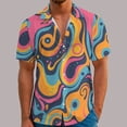 thumbnail image 2 of IWRICH Men's plus size Hawaiian Shirt Short Sleeve Casual Button Up Tropical Summer Beach Shirt Multicolour XL, 2 of 5
