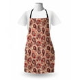 thumbnail image 3 of Paisley Apron, Romantic Style Motifs Illustration Print on Pastel Tone Backdrop, Unisex Kitchen Bib with Adjustable Neck for Cooking Gardening, Adult Size, Peach Charcoal Grey, by Ambesonne, 3 of 4