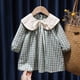 thumbnail image 1 of Vestido informal para niñas pequeñas, ropa a cuadros, verano 2022, nuevo vestido coreano de algodón y lino para niñas, vestido de princesa con cuello vuelto grande Tan Jianjun unisex, 1 of 2