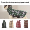 thumbnail image 5 of Abrigo de algodón inglés a cuadros para mascotas, ropa para perros, abrigo de algodón para perros pequeños, medianos y grandes, 5 of 5