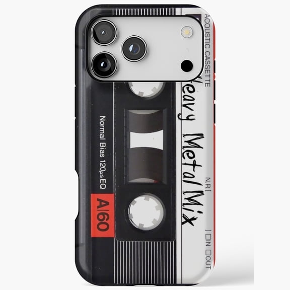 Heavy Metal Mix Retro Cassette Tape Hard Rock Concert Jam Case for iPhone 11 12 13 14 15 16 17 Pro Max