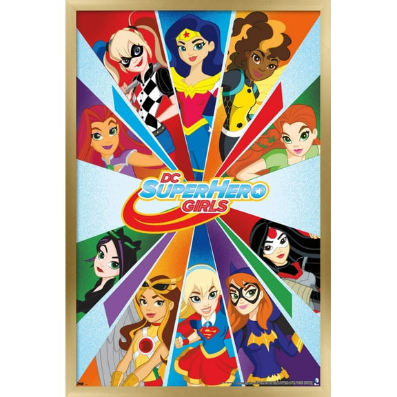 DC Comics TV - DC Superhero Girls - Collage Wall Poster, 14.725" x 22.375", Framed