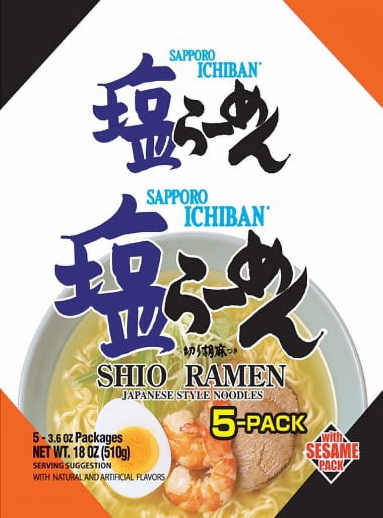 (3 pack) Sapporo Ichiban Shio Ramen, Prepared Soup, (5-Pack)