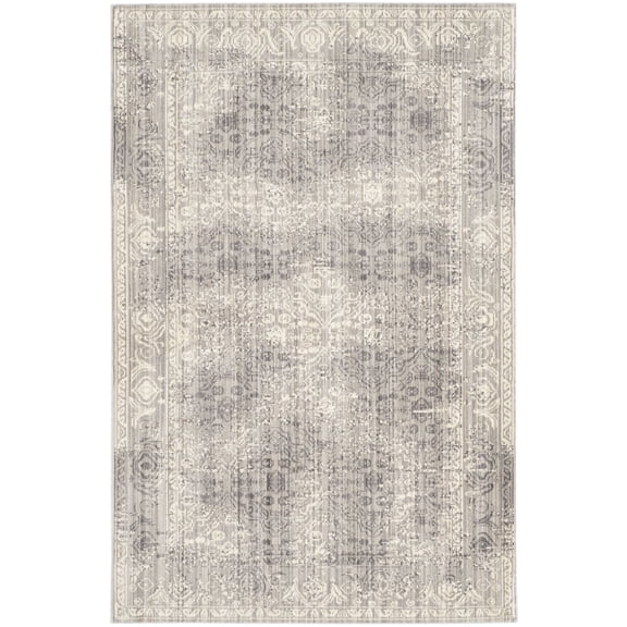SAFAVIEH Valencia Chauncey Distressed Floral Polyester Area Rug, Mauve/Multi, 4' x 6'