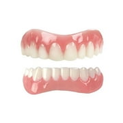 Willkey Whitening Teeth Fake Cosmetic Tooth Denture Silicone Smile Veneers Beauty Tool False Tooth Oral Care Upper Lower Teeth