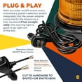thumbnail image 4 of AURA 7" 12W LED Beacon Warning Strobe Light [SAE Class 1] [38 Flash/Rotate Patterns] [9' Cigarette Lighter Adapter] Warning Emergency Vehicle Lights for Cars & Trucks- Red, 4 of 8