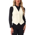 thumbnail image 1 of Chaleco de terciopelo INSPIRE CHIC para mujer, sin mangas, estilo retro, blazer steampunk, chaleco elegante, talla XL, blanco, 1 of 6
