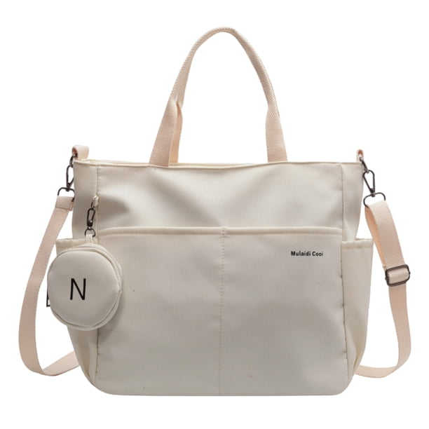 Bolsos de lona grandes - Bolso bandolera para computadora portátil para mujer Bolso de lona Bolso de hombro
