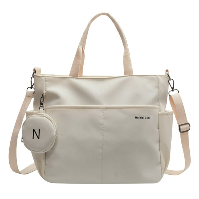 Bolsos de lona grandes - Bolso bandolera para computadora portátil para mujer Bolso de lona Bolso de hombro