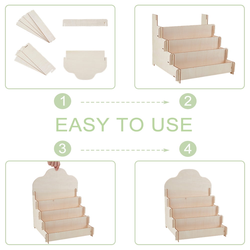 3 Styles Greeting Card Display Stand Wood Postcard Display Riser Stands Wooden Collector Displays Rack Portable Birthday Cards Displays
