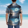 thumbnail image 3 of Lsque Moonlit Sea Sailboat pattern Hawaiian Shirt for Men, Unisex Summer Beach Casual Short Sleeve Button Down Shirts-Small, 3 of 9