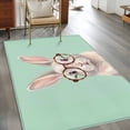 thumbnail image 2 of Area Rug for Living Room, Green Cute Bunny Non-Slip Indoor Large Carpet for Bedroom/Dining Room, Funny Rabbits Modern Art Washable Low-Profile Rectangle Floor Mat Runner Rugs - 3 x 5 Ft, 2 of 8