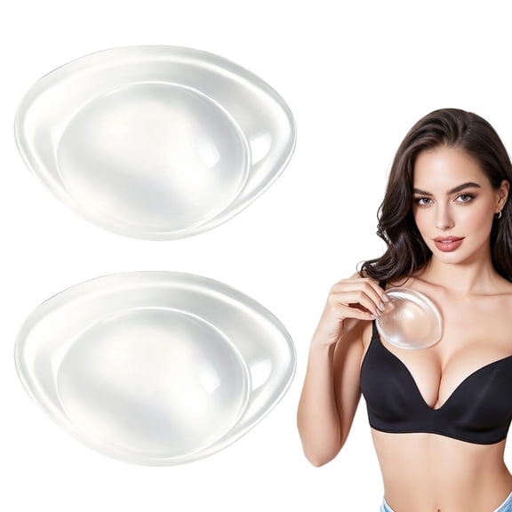 Rongsi Silicone Bra Inserts Large Bra Inserts Silicone Add 2 Cup Size Bra Padding Bust Enhancer Transparent Color