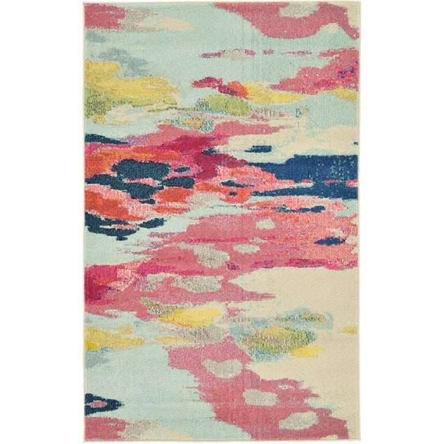 Unique Loom Estrella Light Colors Area Rug 3' 3 x 5' 3 Rectangle Pink/Ivory