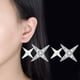 thumbnail image 2 of Pendientes de Plata Pendientes Coreano Cuatro Puntas Estrella Pendientes de Plata, 2 of 8