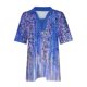 thumbnail image 4 of Tops Cortos para las Mujeres Blusas Impresas Manga Corta Turndown Collar Camiseta, Tops de Blusa para las Mujeres Casual, 4 of 5