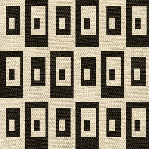 Ahgly Company Indoor Square Patterned Milk Chocolate Brown Area Rugs, 7' Square