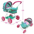 thumbnail image 5 of Baby Alive: Travel N' Feed Set - 7pcs - Green, Pink, Hearts - Stroller, Highchair, Bag, Feeding Accessories, Set For Dolls Up To 18", Kids Toy, Ages 3+, 5 of 6